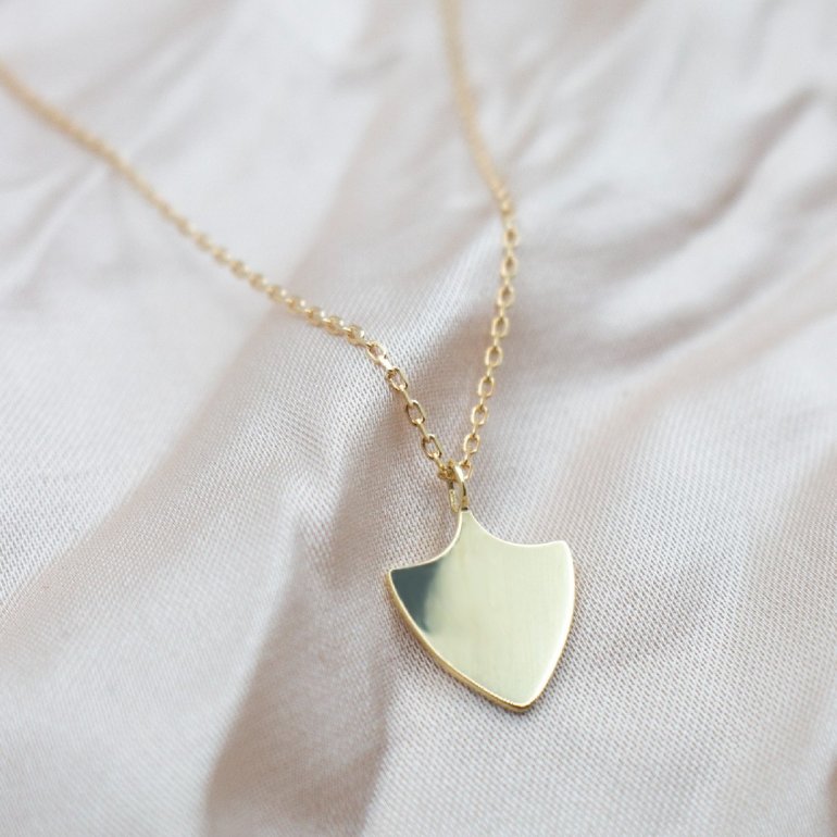 Gold Shield Necklace