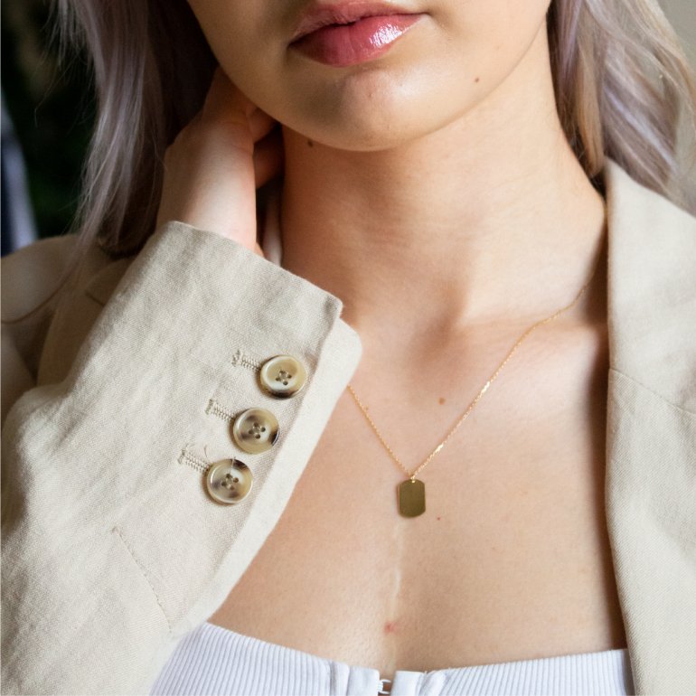 Golden Dog Tag Necklace