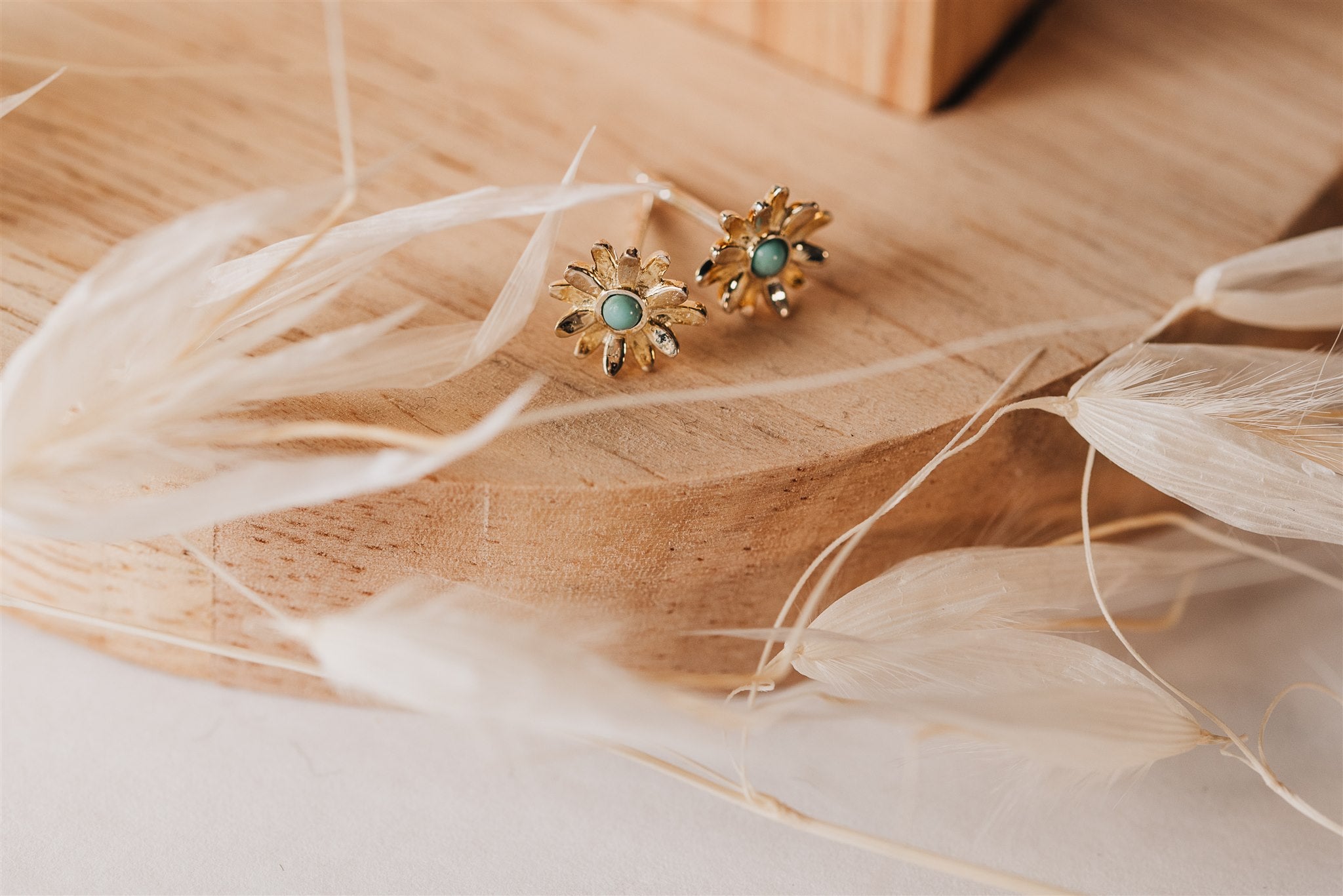 Turquoise Daisy Studs