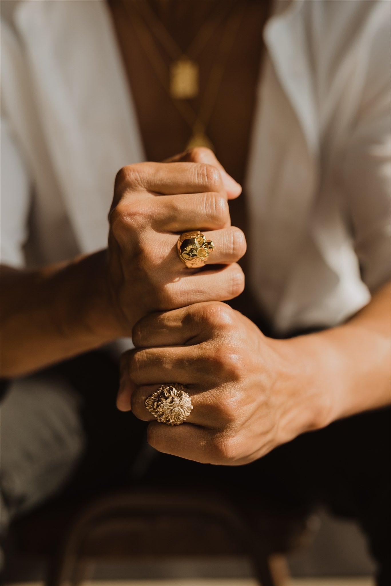 Gold Classic Skull Ring