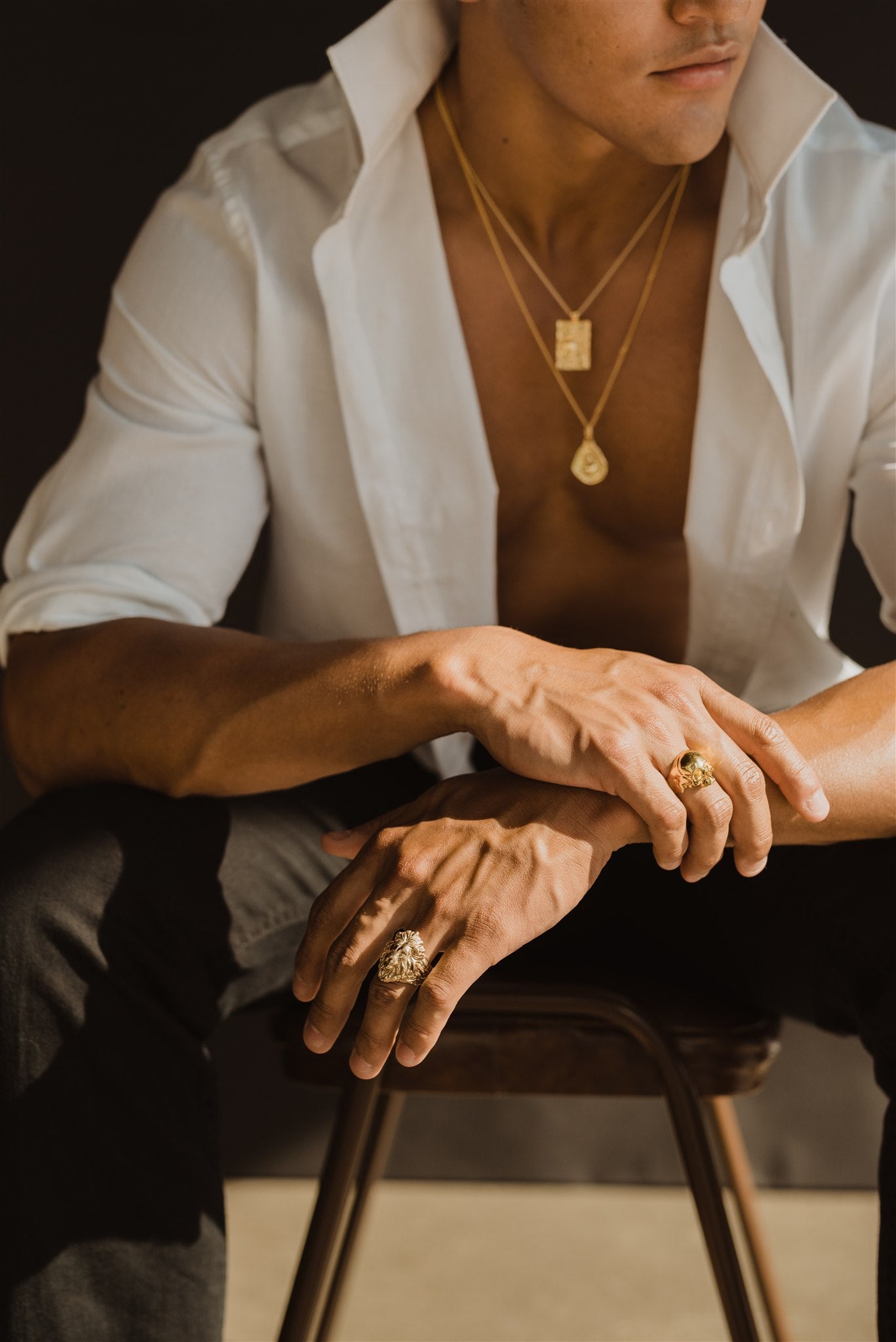 Gold Classic Skull Ring