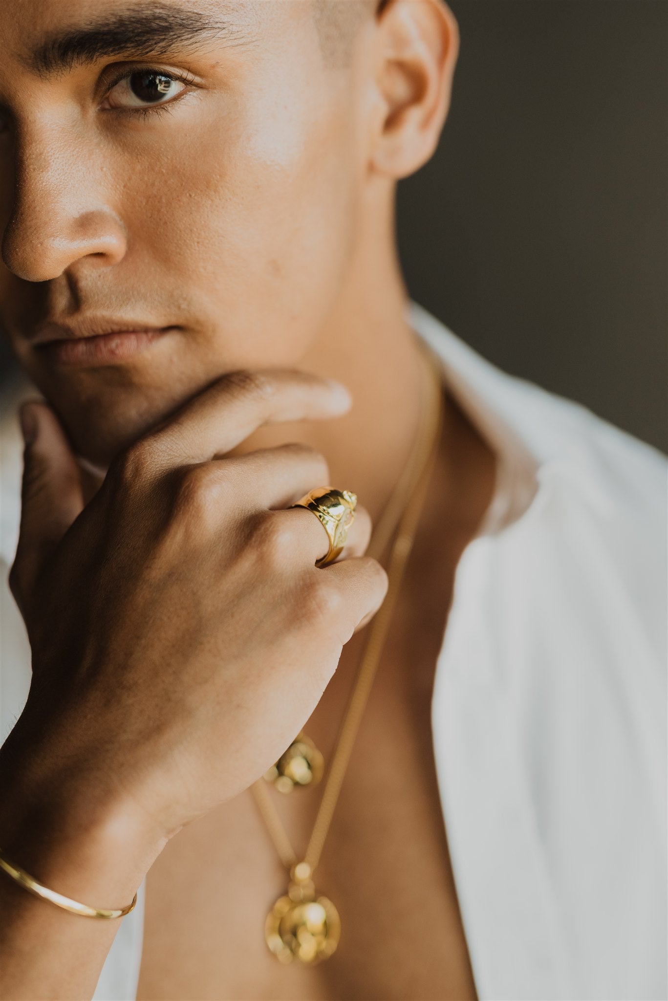 Gold Classic Skull Ring