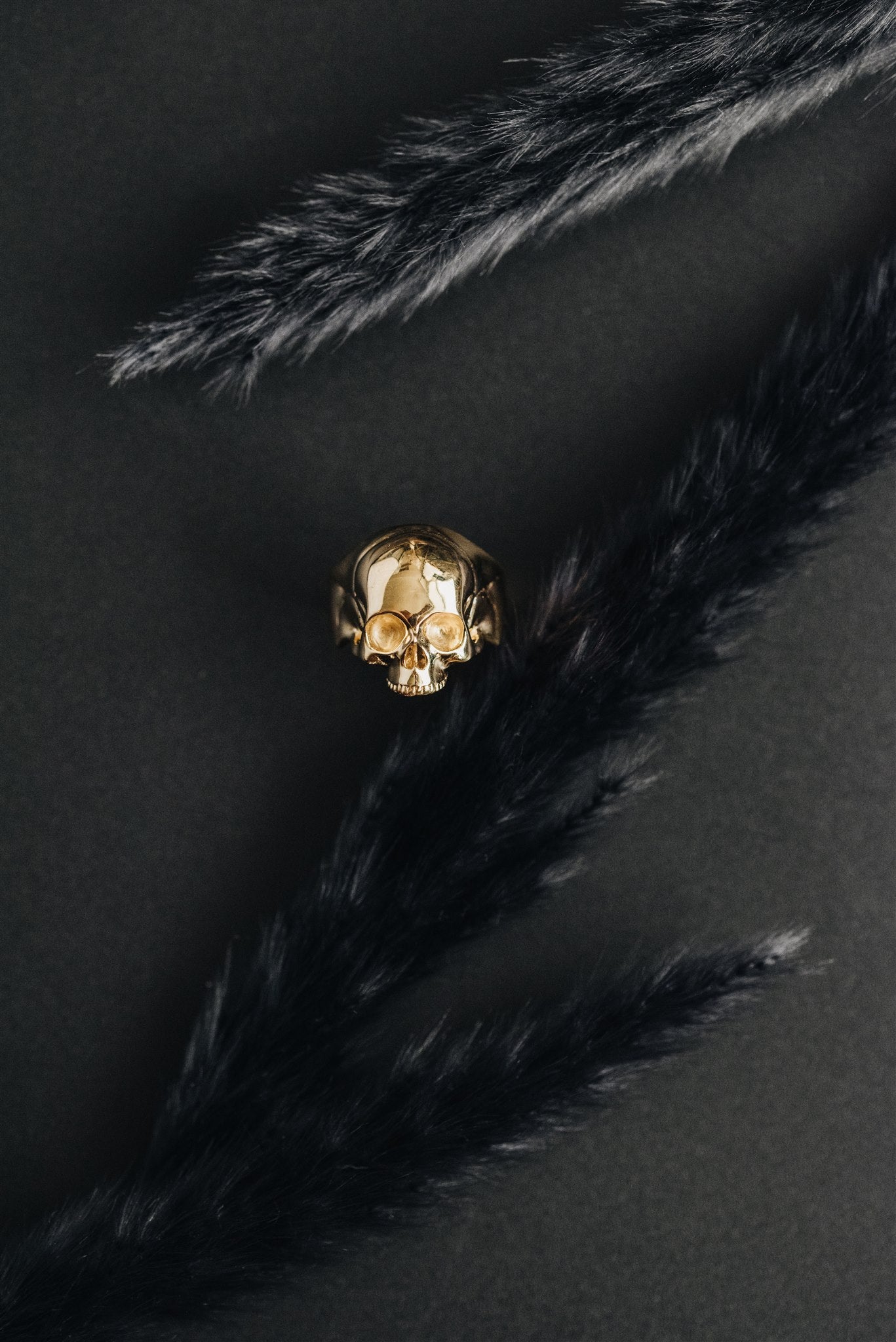 Gold Classic Skull Ring