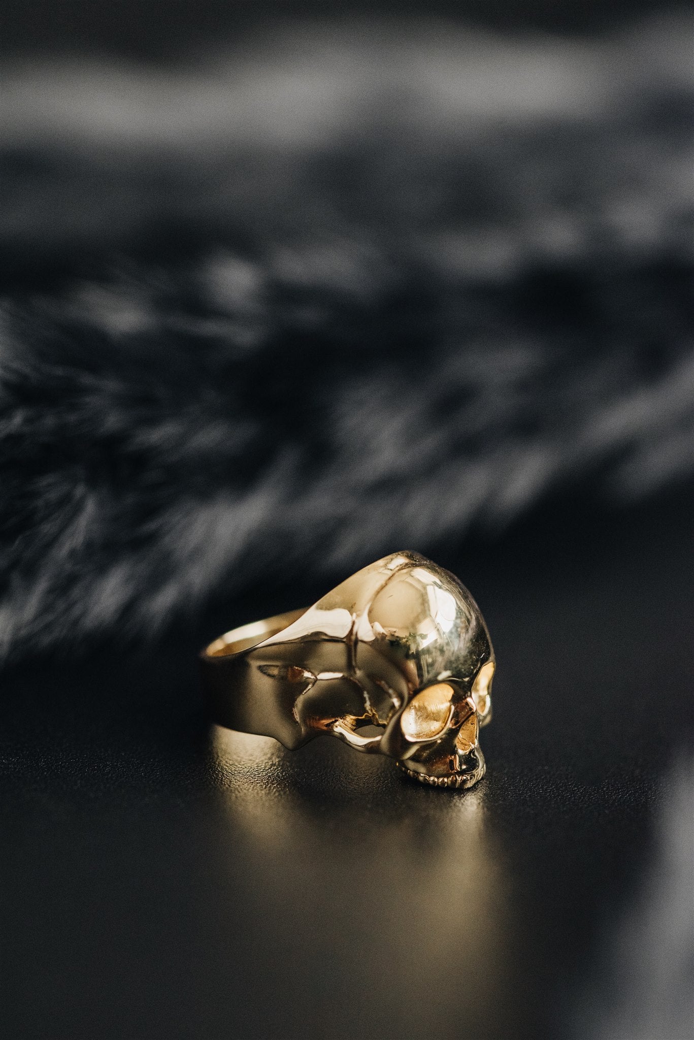 Gold Classic Skull Ring